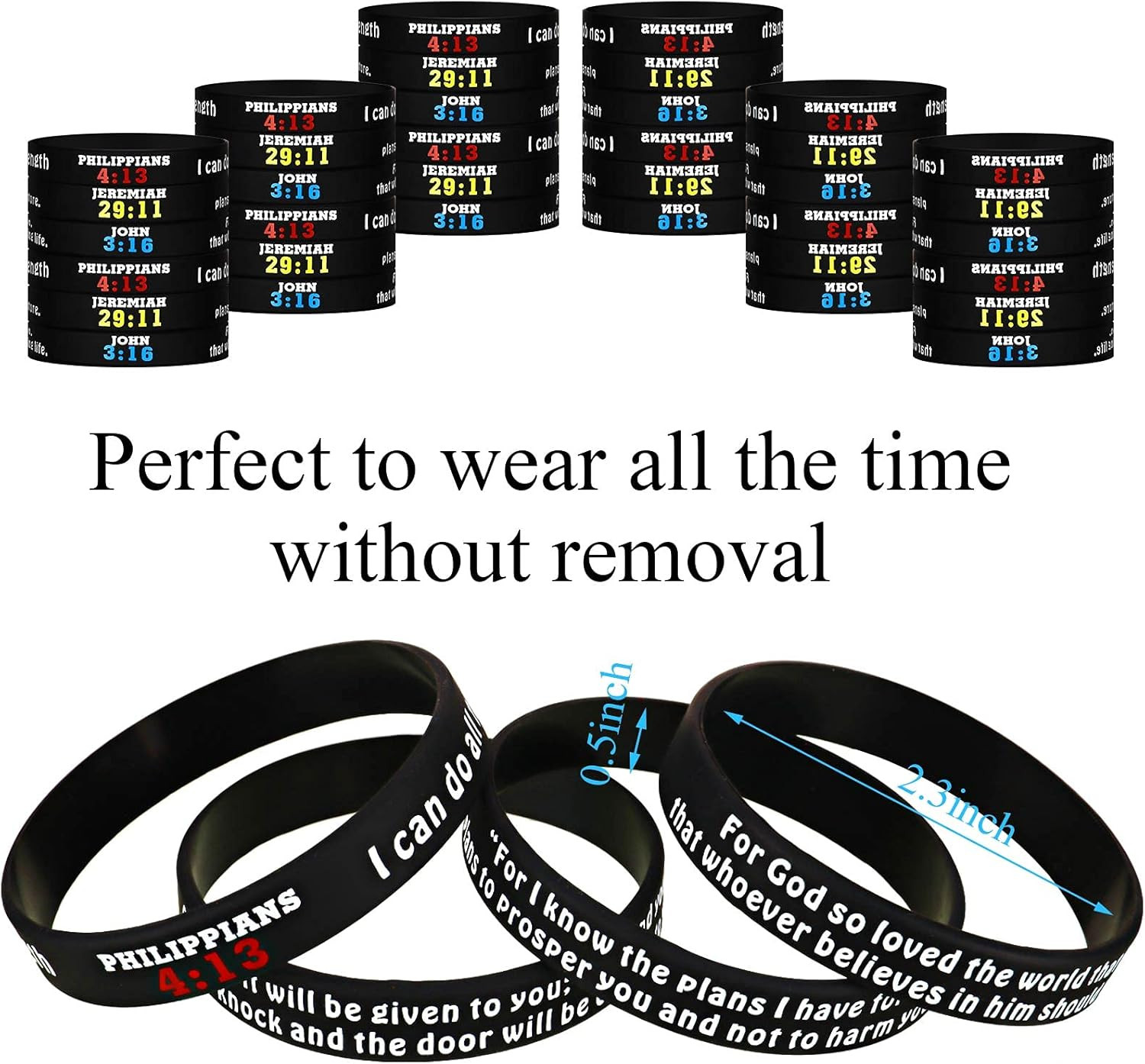 32 Pcs Bible Verses Silicone Bracelets Religious Rubber Wristbands Inspirational