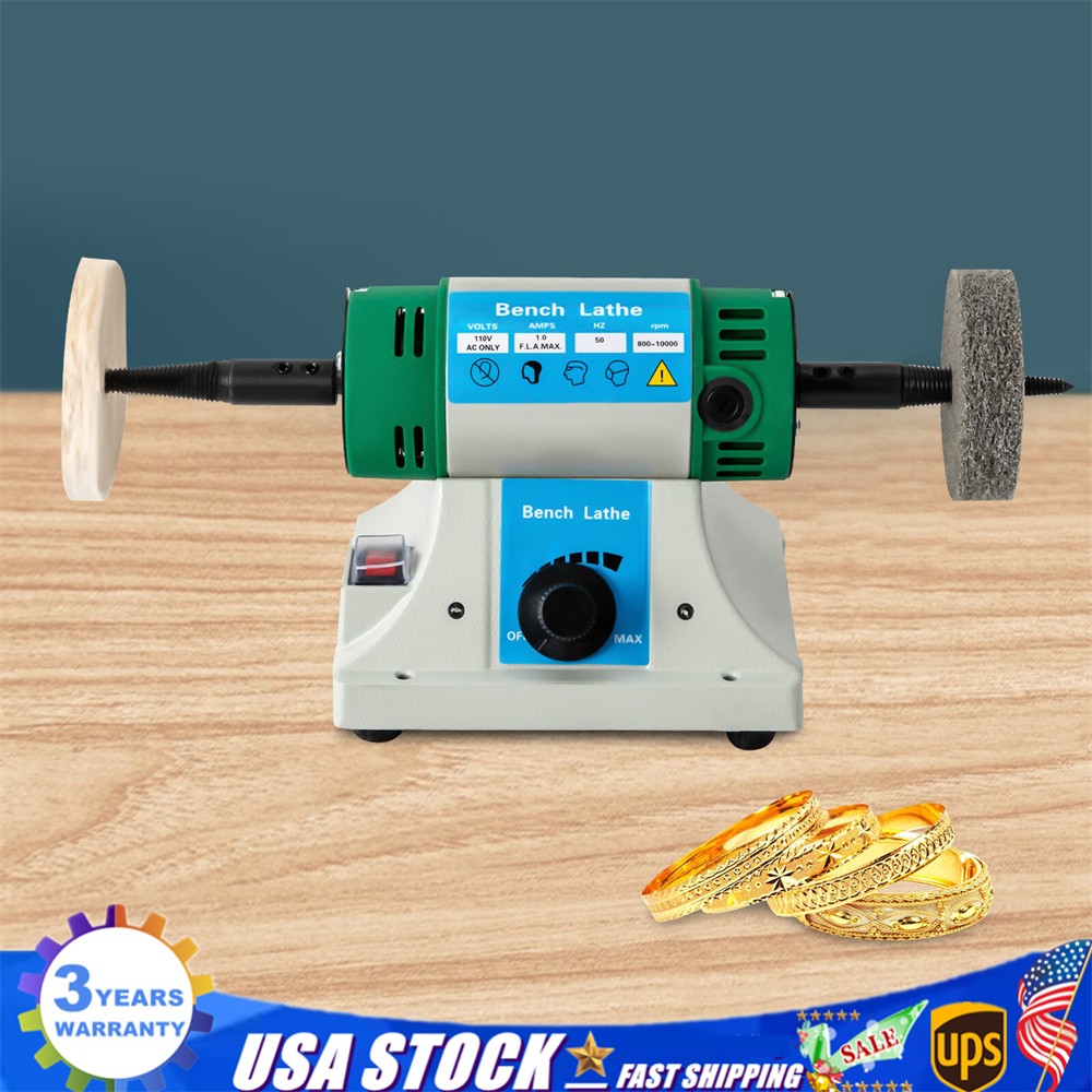 Variable Speed Bench Grinder Jewelry Polisher Polishing Machine Craft Buffing