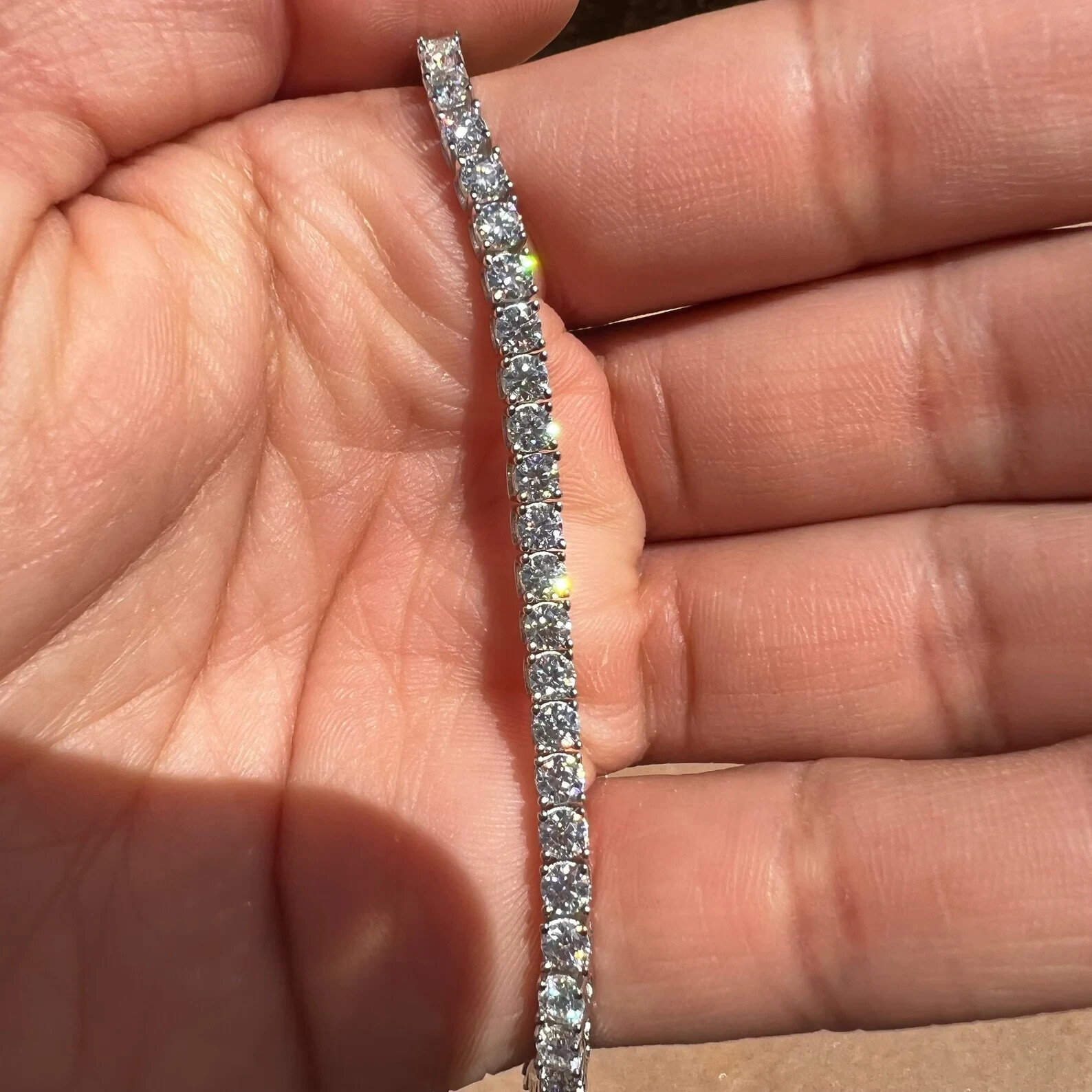5.00Ct Round Cut Lab Grown Diamond Women’s Gift Tennis Bracelet 925 Silver