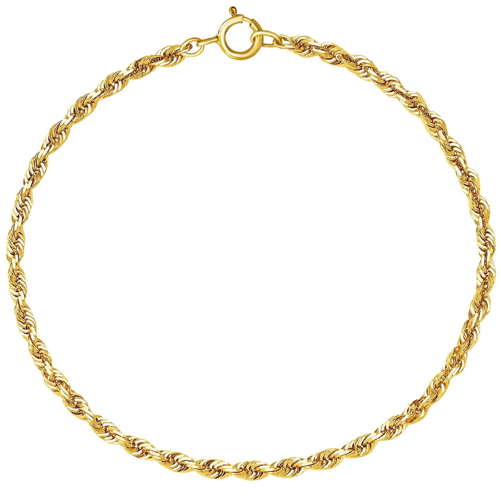 Solid 1/20 14K Yellow Gold Real Rope Bracelet 7 1/2 Inches Mens Womens