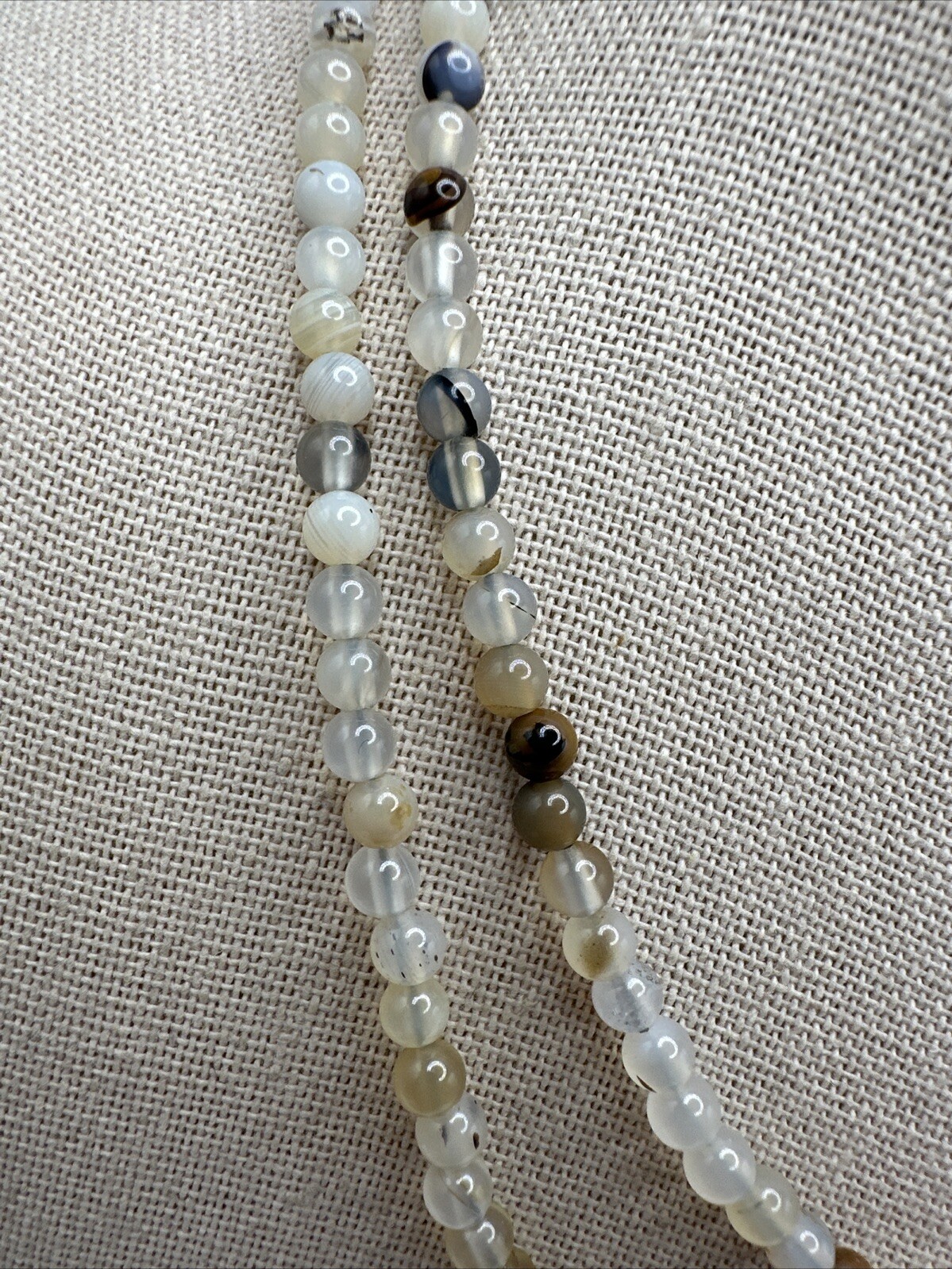 Mine Finds By Jay King Long 36” 4.4mm Natural Agate Sterling Silver Necklace