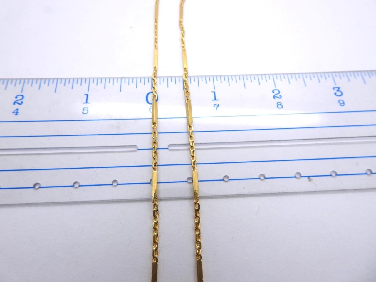 22K Yellow Gold Baht Fancy Bar Link Chain Necklace 17 Grams 18.5″ inch