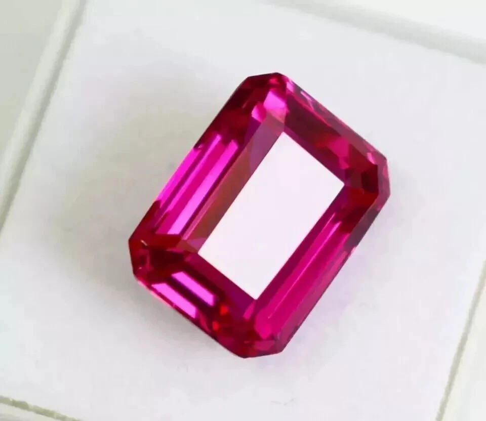 Flawless Hot Pink Sapphire Emerald Cut 10.95 Ct LooseGemstone Certified Natural