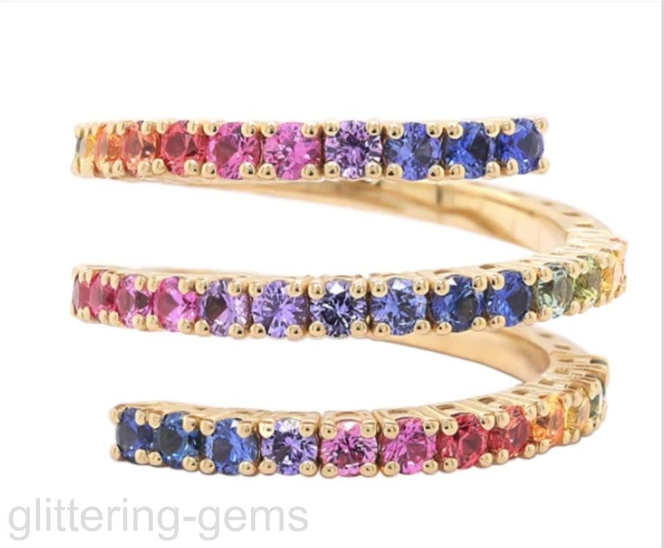 Natural IGL Rainbow Sapphire 42 Pcs 2.50mm Round Colorful Loose Gemstone 5DDL