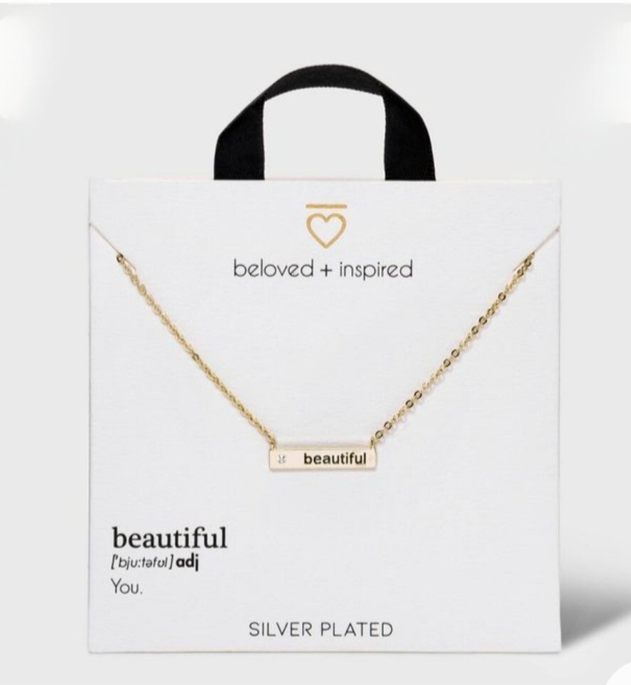Beloved + Inspired Gold Dipped Silver Plated Chain Necklace Bar – Beautiful
