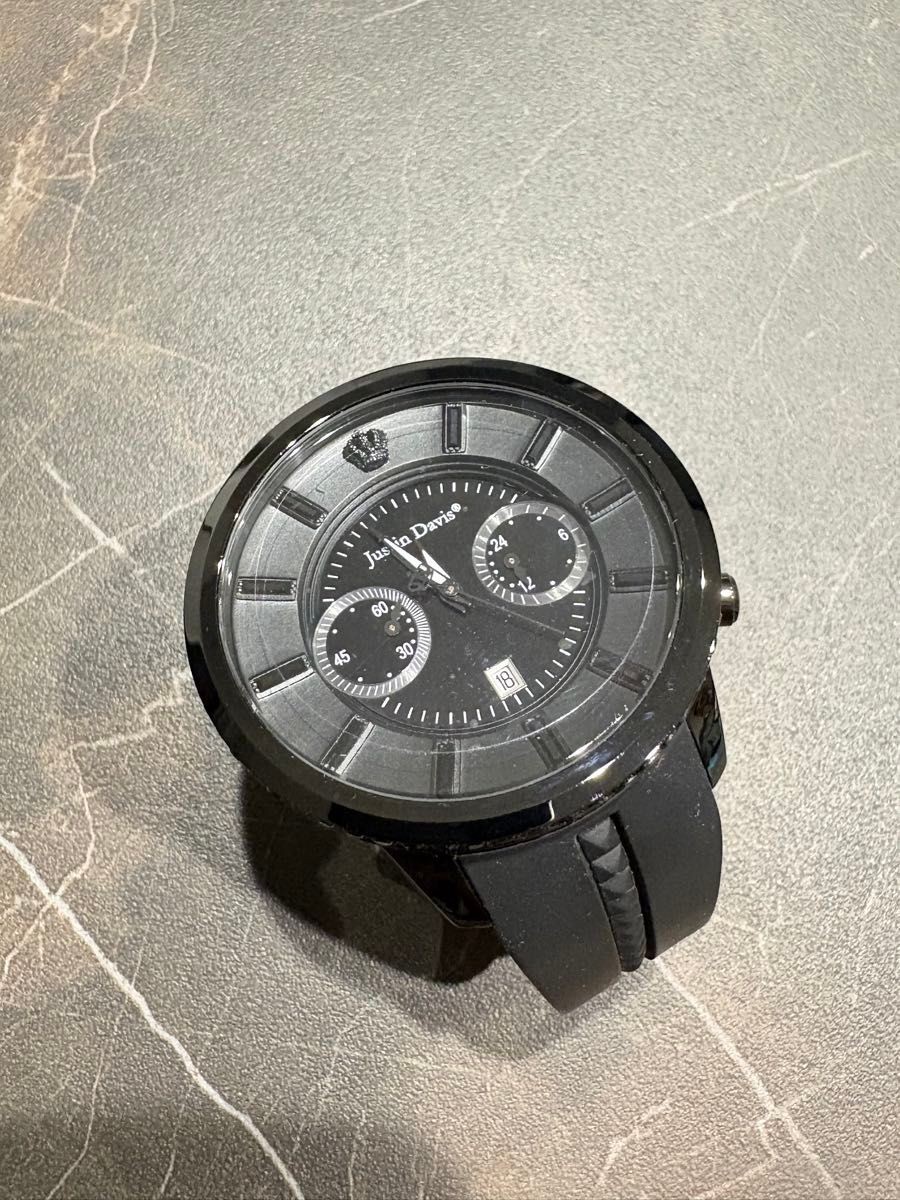 [B1P] Justin Davis Kiyoharu Collaboration Silver Mens Wristwatch [t7p]