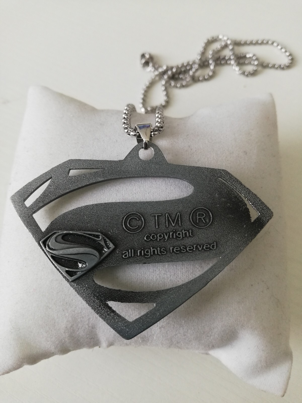 Superhero Superman Pendant 316L Stainless Steel Box Chain New.