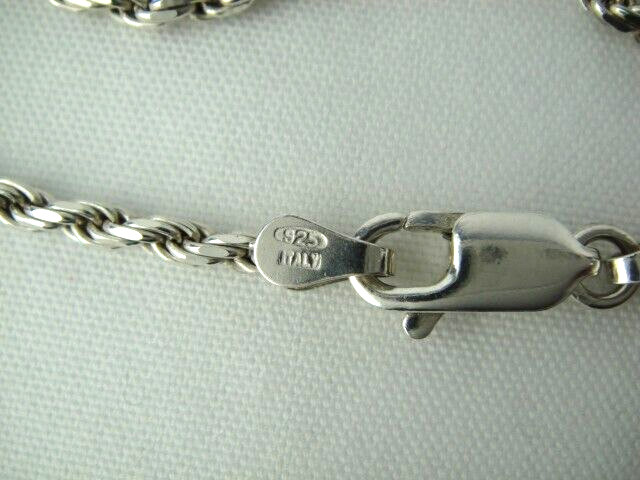 Sterling Silver – Stamped 30 in Rope Chain Necklace Italy 14 Gram