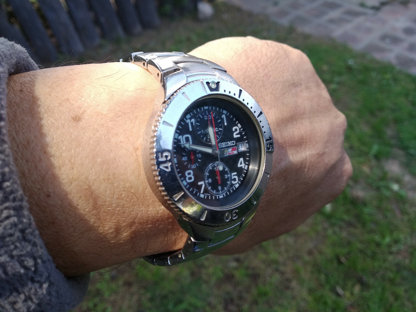 SEIKO F1 BAR HONDA QUARTZ 1/20SEC CHRONOGRAPH 7T92-0GE0 CARBON FIBER DIAL