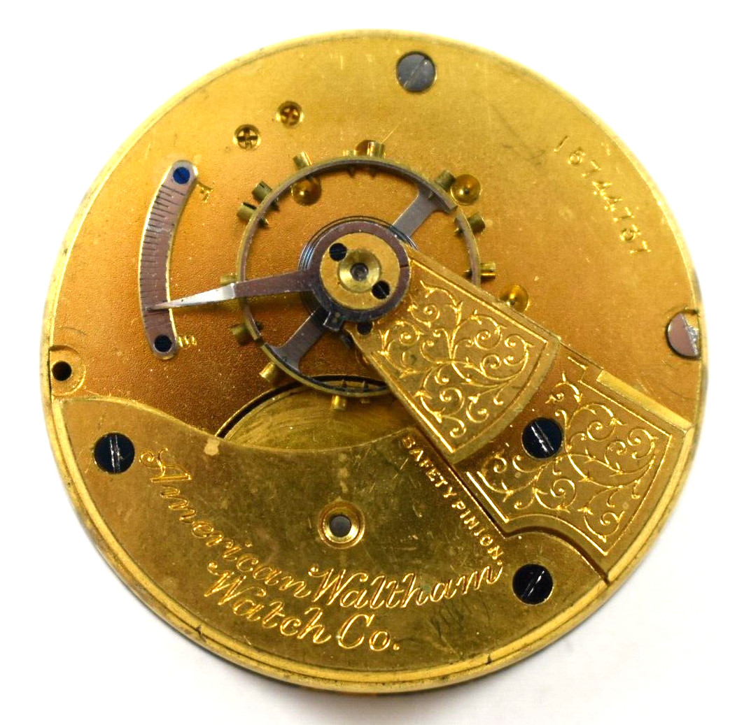 Vintage Waltham Grade No.1 18s 7J Hunting Pocket Watch Movement lot.qk