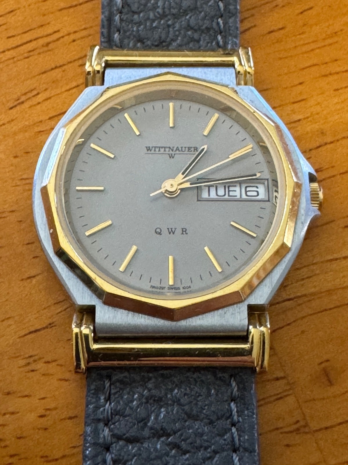 WITTNAEUER LONGINES SWISS MADE “DODECAGON” STYLE BEZEL – 30.5 MM – PIG SKIN BAND
