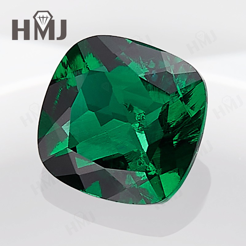 Certified Zambian Emerald Pear Cut Round Cushion Lab Grown Loose Emerald Jewelry