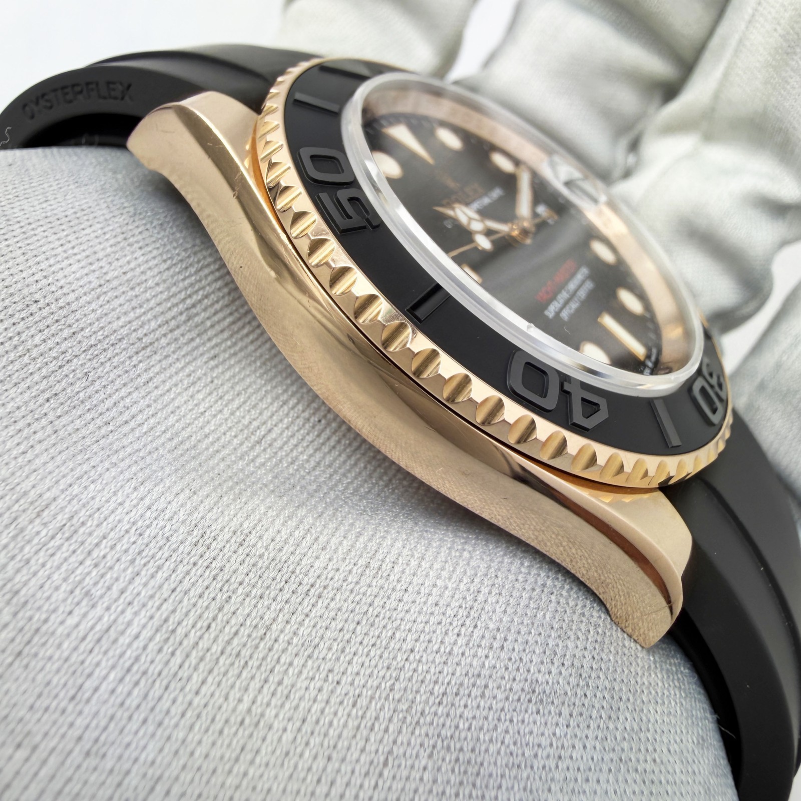 Rolex Yacht-Master 126655 40MM Black Dial Everose Gold Oysterflex