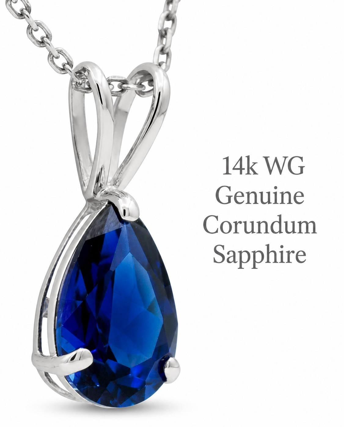 GENUINE 2.23 Cts BLUE SAPPHIRE PENDANT 14K GOLD – Free Appraisal – MADE IN USA