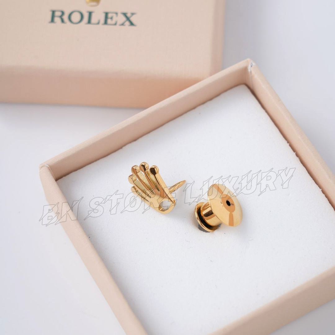 ROLEX Gold Crown Logo Lapel Pin Brooch Luxury VIP Gift Rare Collectible NOS