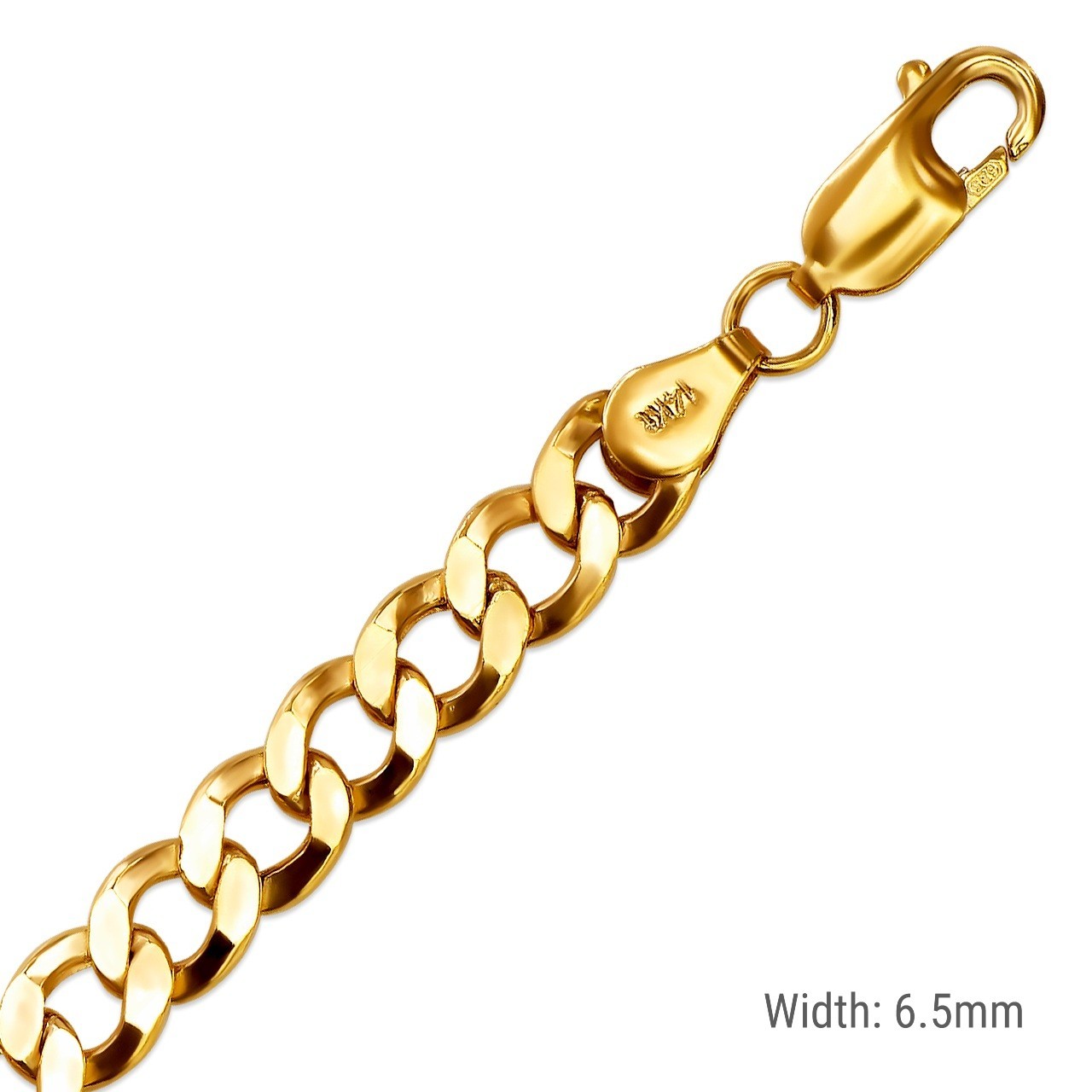 Real 14K Yellow Gold Cuban Chain Necklace Curb Link 2-6.5mm 16-26″ Men Women