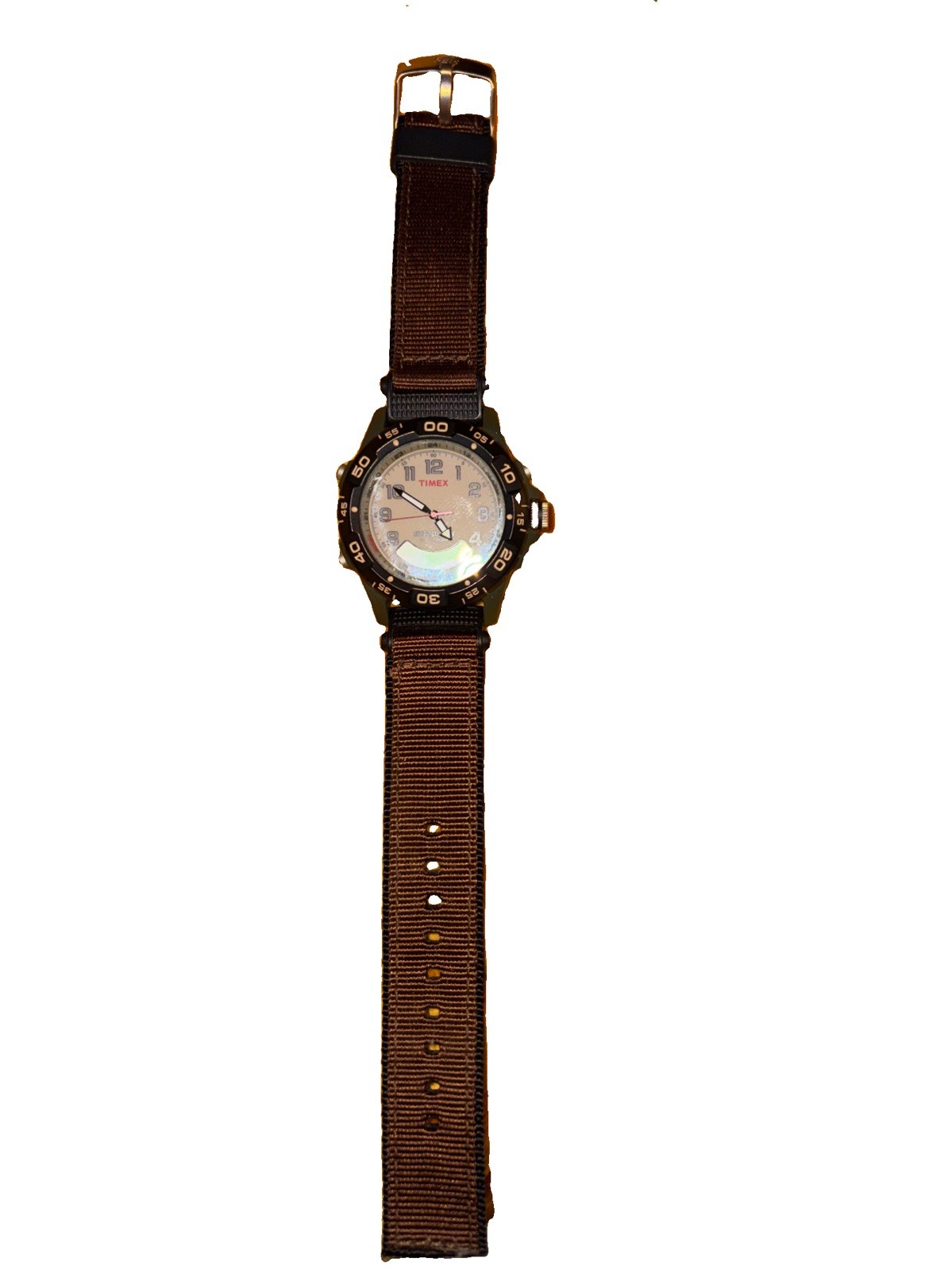 Timex Expedition 39mm Green Resin Case, Brown/Black Resin and Nylon Band, Men’s