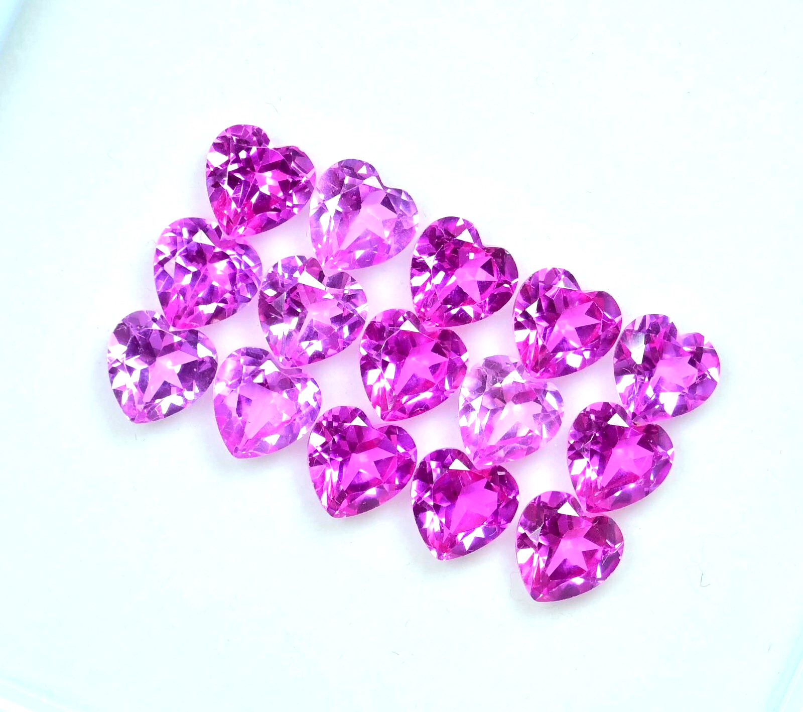 15 Pcs Natural Mogok Pink Ruby 48.45 CT Heart Certified Flawless Loose Gemstone