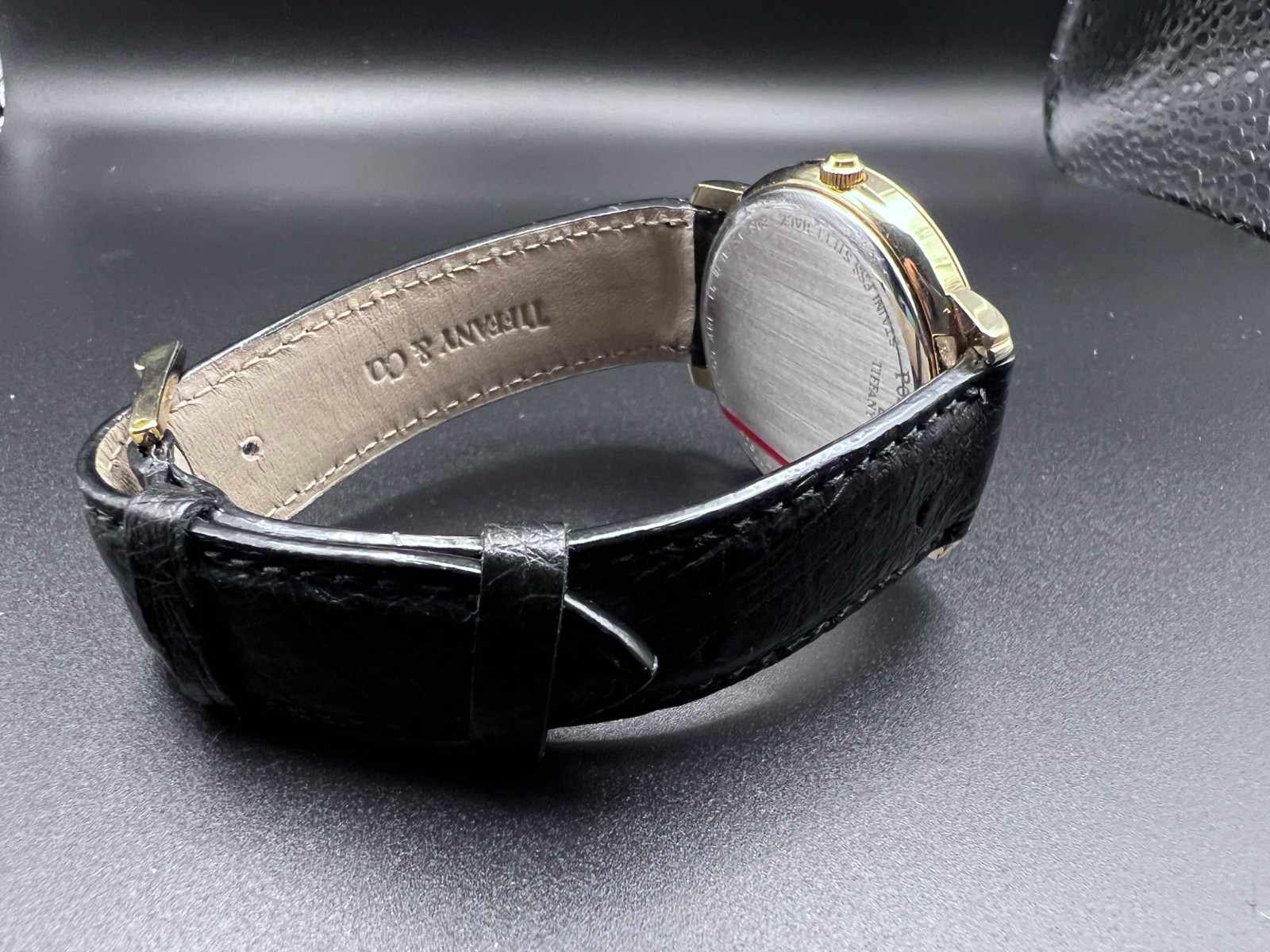Tiffany & Co Portfolio Moonphase Swiss Quartz 18K Gold Plate Watch Box Unworn