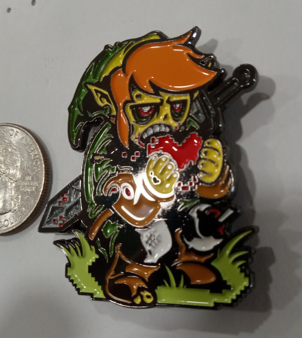 Legend Of ZELDA ZOMBIE LINK RARE Custom ENAMEL PIN HORROR FUN VIDEO GAME