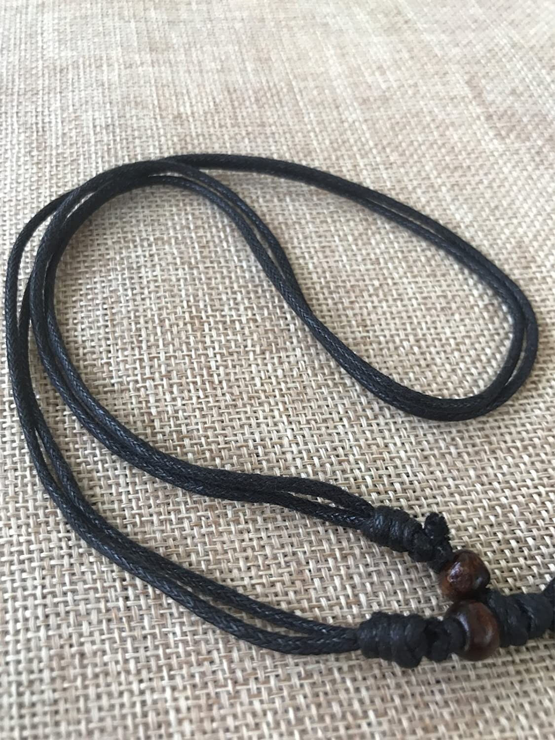 Lot of 2, White & Brown Wood Turtle Pendant Rope Necklace, Sun, Cotton Cord