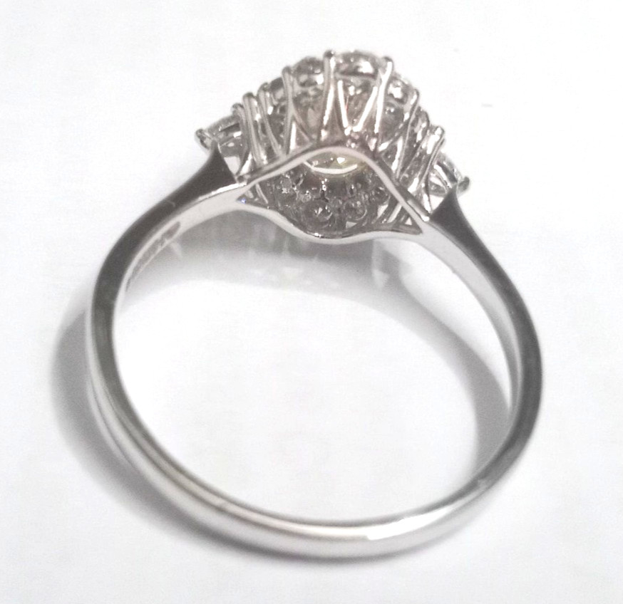 14K White Gold Fancy Vivid Yellow 2.4Ct IGI Lab Grown Oval Cut Diamond Ring