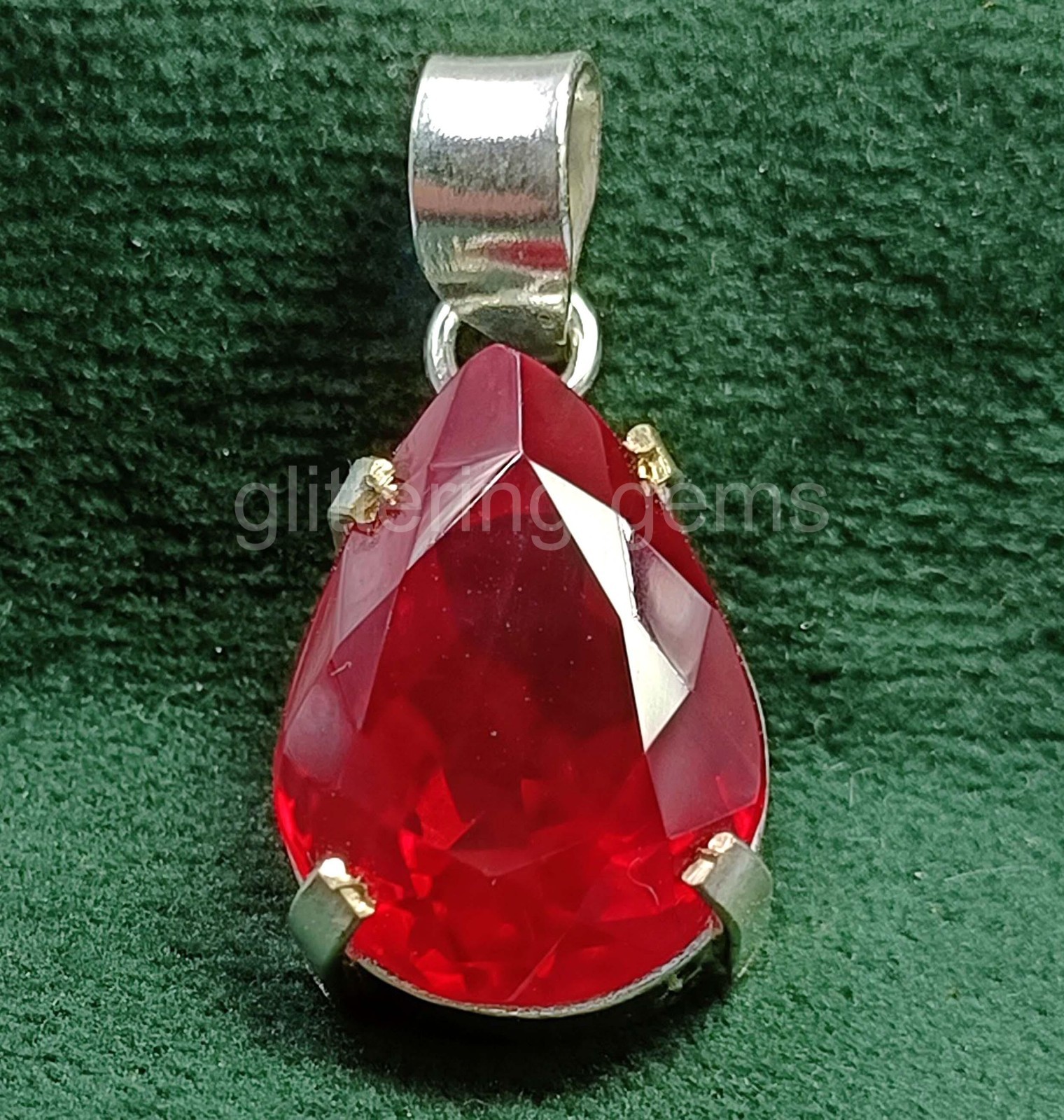 32.5 Ct Natural Red Ruby Pendant Pear Cut IGL Certified Loose Gemstone 5JSS