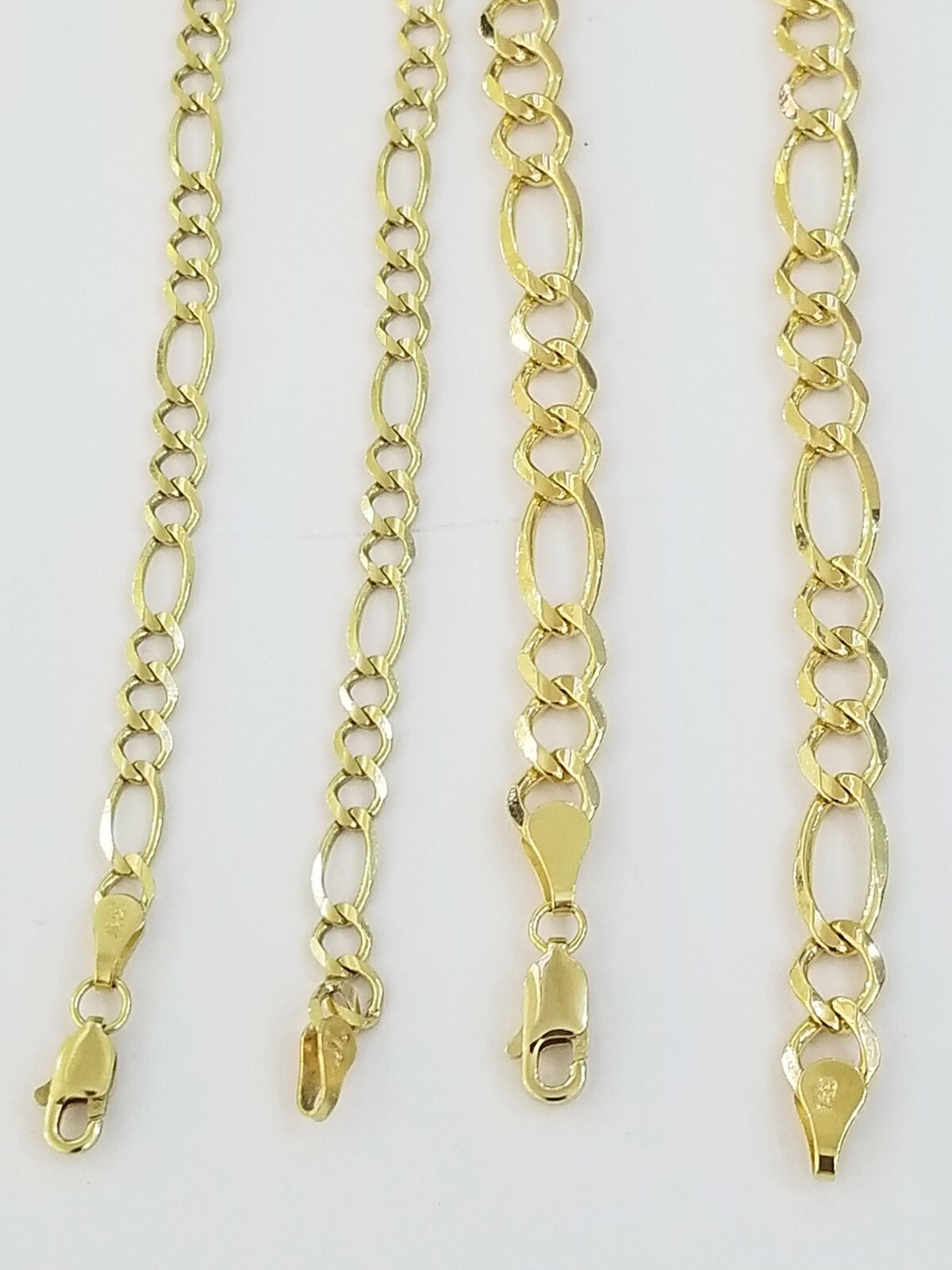 14k Yellow Gold Solid Cuban Figaro Link Bracelet lobster Lock 8″ inch Men Women