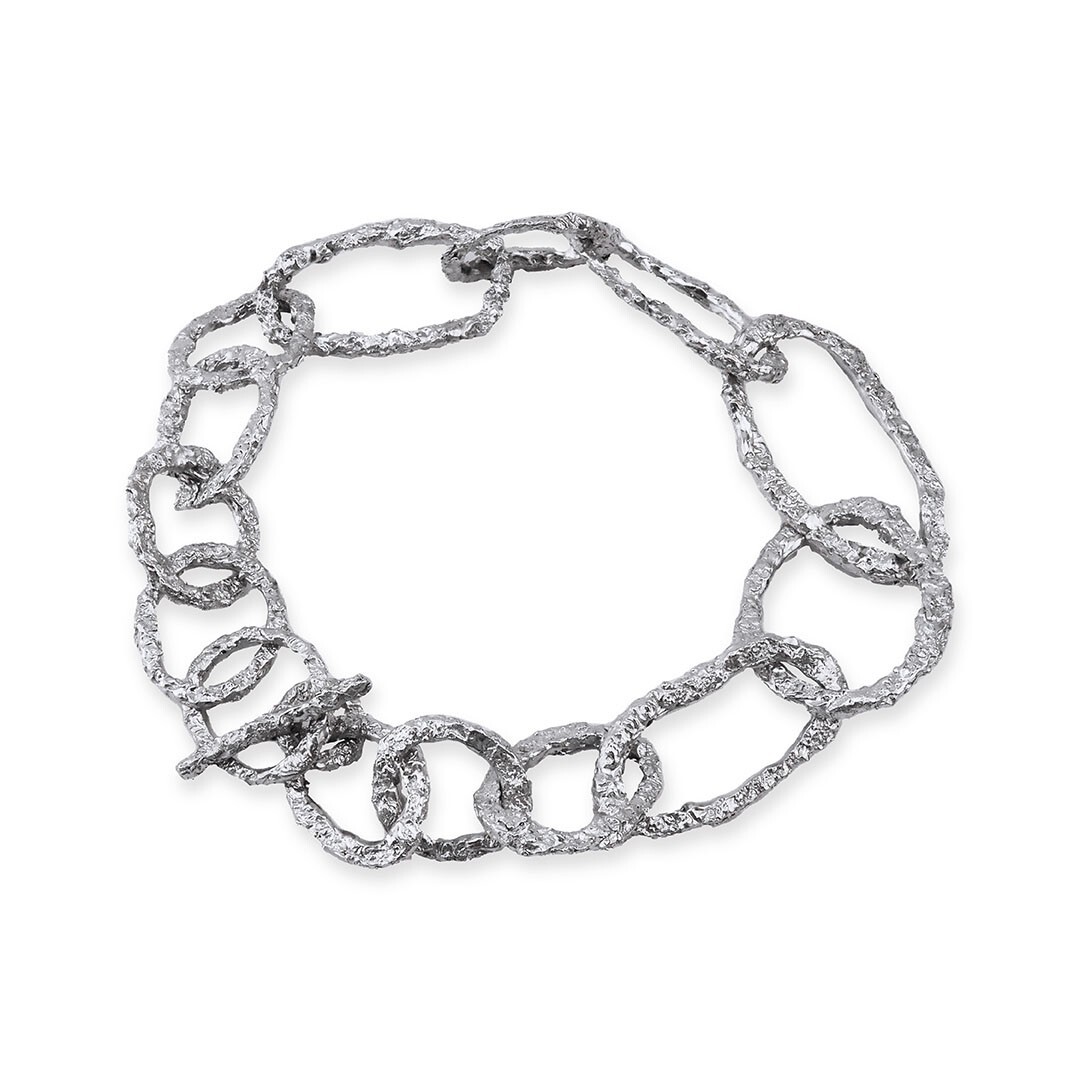 Patiara Unisex’s Handcraft Unique Bracelet 925 Silver with White Gold Plated