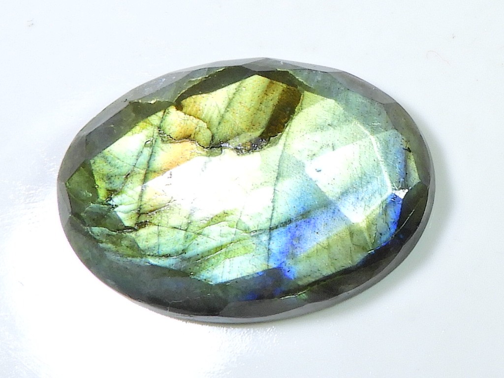 28X39MM Checker Cut Labradorite Oval Cabochon Loose Natural Gemstone 72Cts.