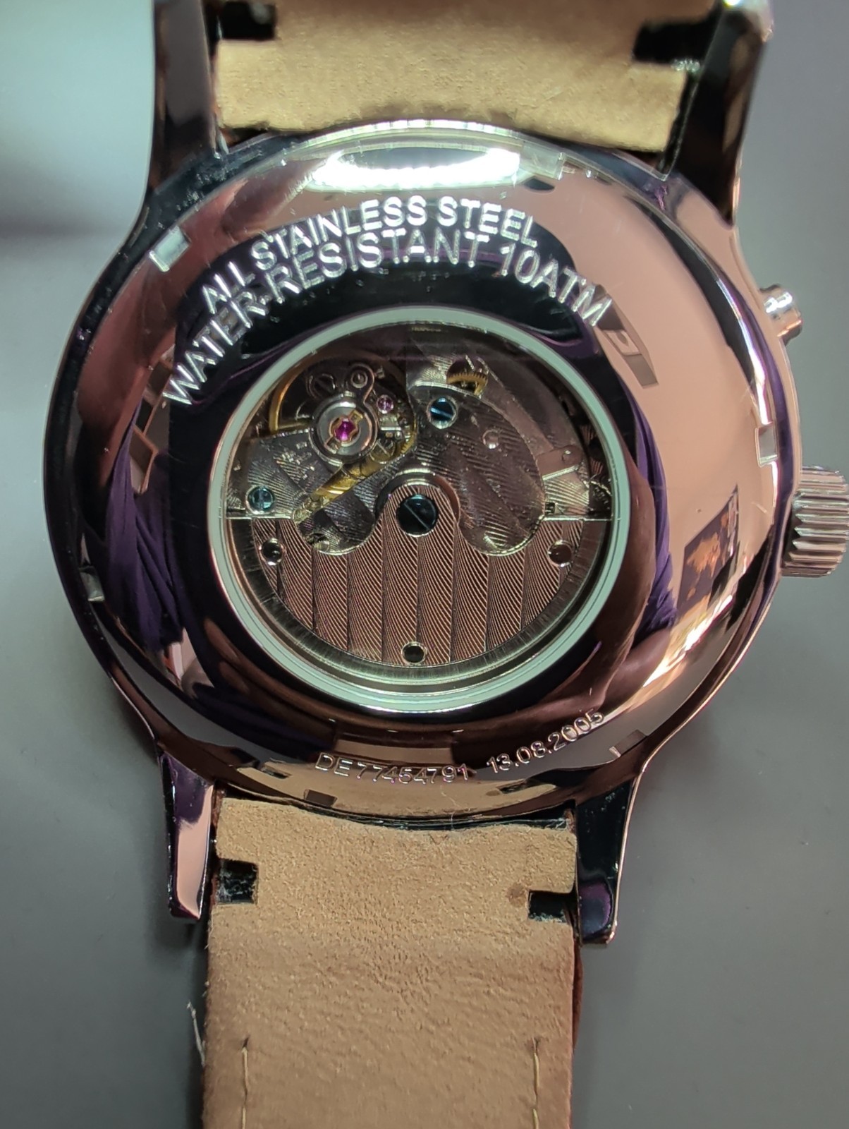 Hyundai Automatic Mechanical Watch Power Reserve Date 10ATM Exhibition Back Box