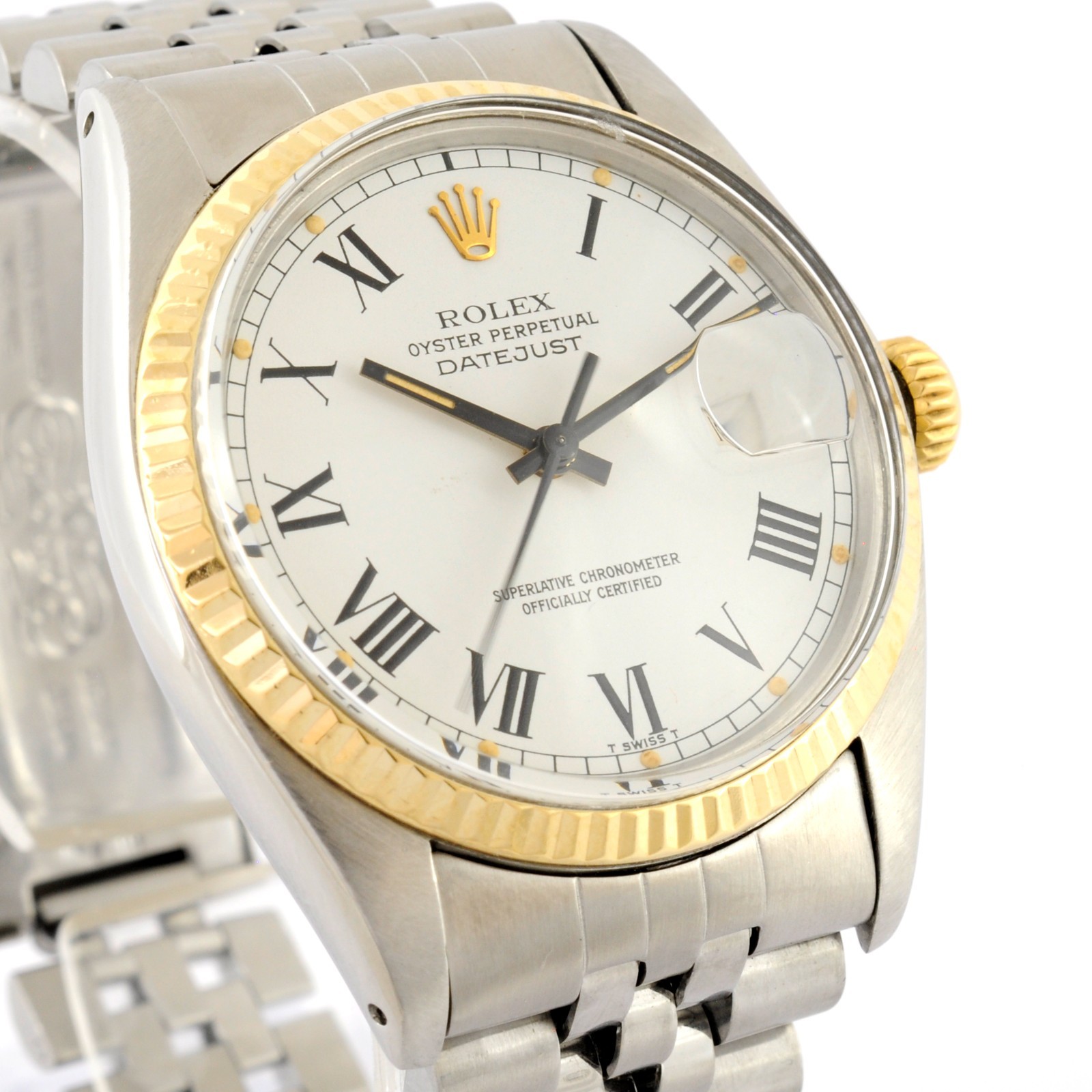 NO TARIFFS ROLEX 16013 OYSTER PERPETUAL DATEJUST LARGE AUTOMATIC COSC BOX PAPERS