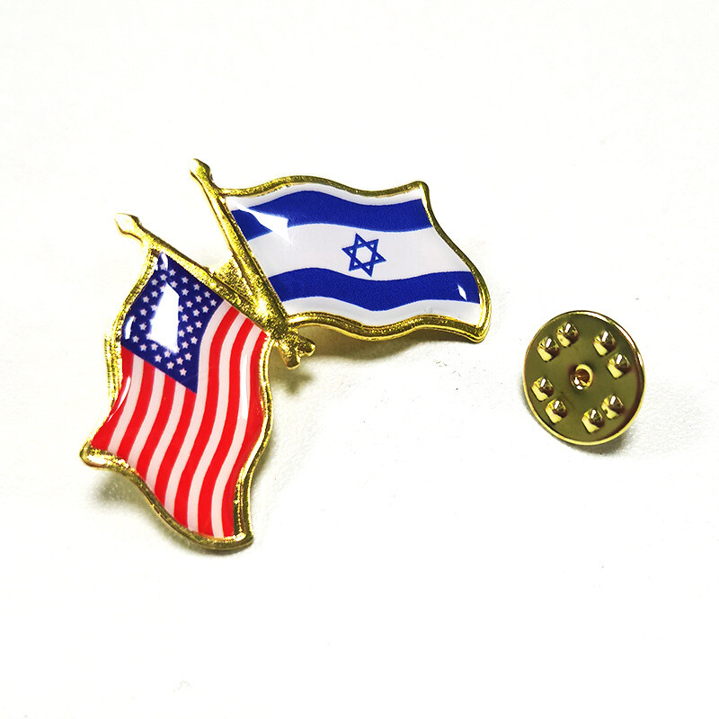 Pack of 10/20/30/50 USA American&Israel Friendship Flag Bike Hat Cap lapel Pin
