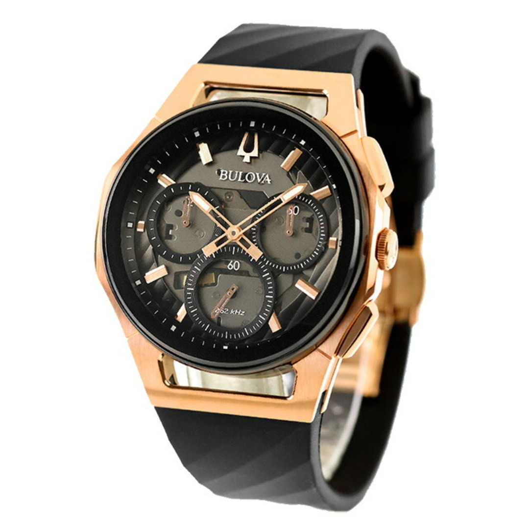 BULOVA CURV 98A185 Black Chronograph Stainless Steel Men’s Watch New in Box