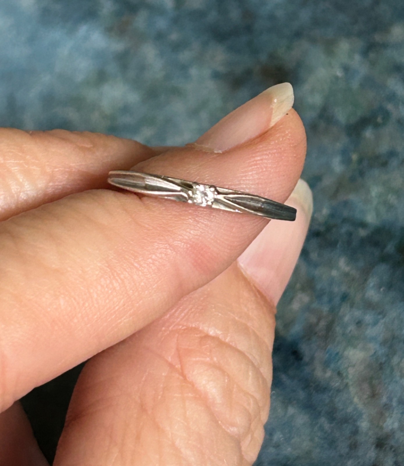 14K WHITE GOLD DIAMOND SOLITAIRE RING SIZE 6.5 ARTCARVED M 1.95g