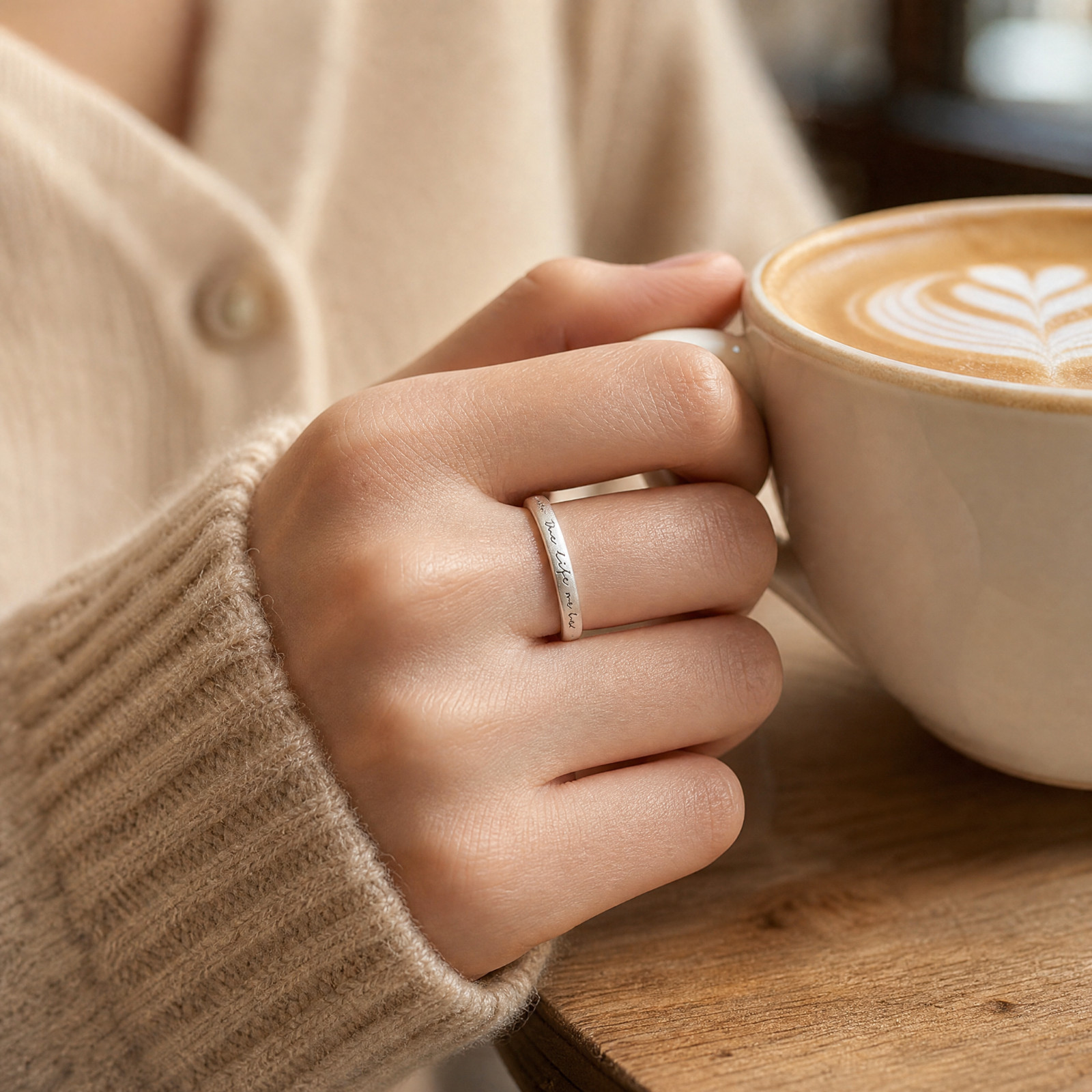 Fine Silver Adjustable Ring Matte Finish Open Wedding Band Statement Jewelry