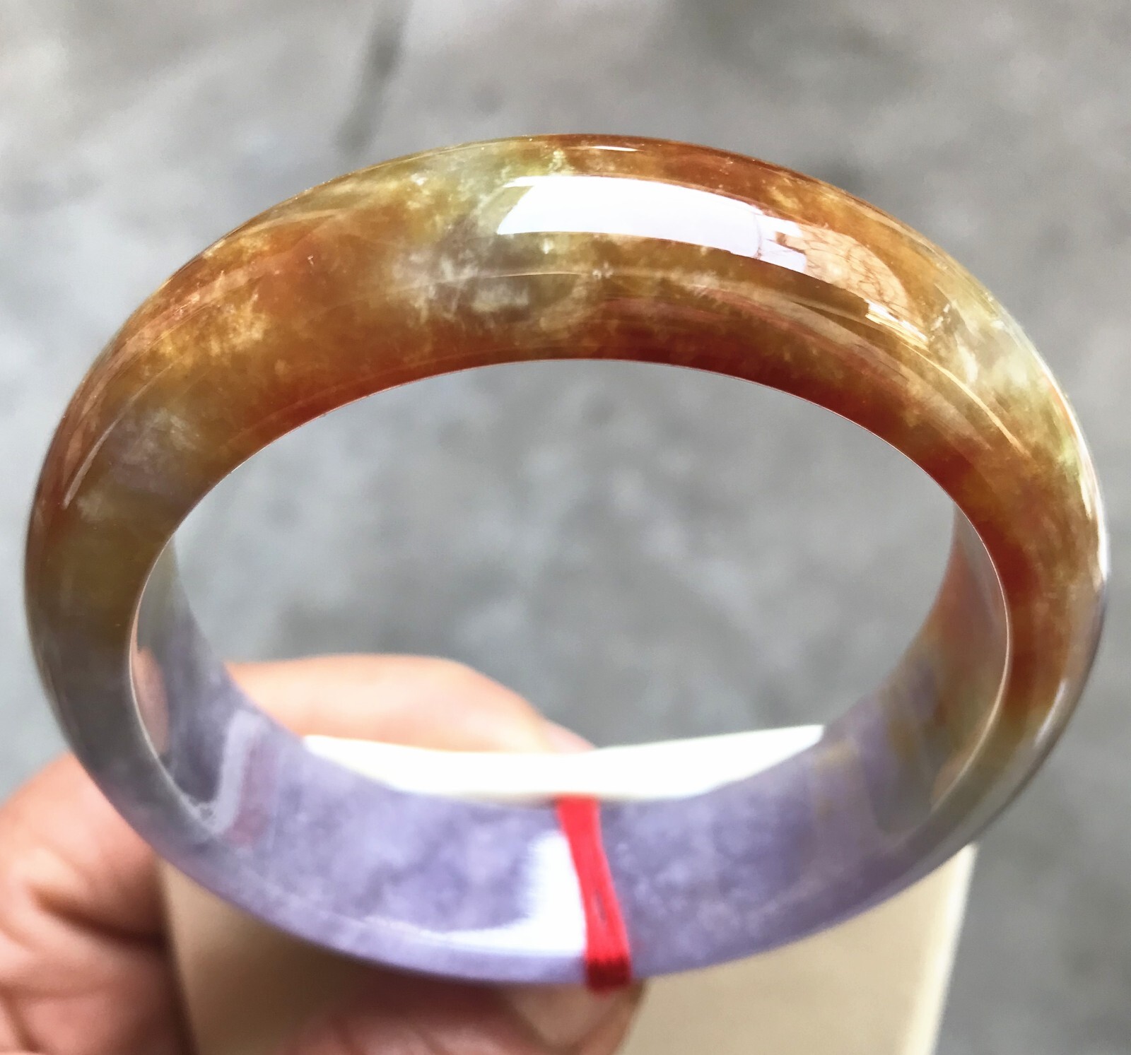 58.3mm Natural Ice Red Lavender Jadeite Jade Bracelet Burma Jade Bangle