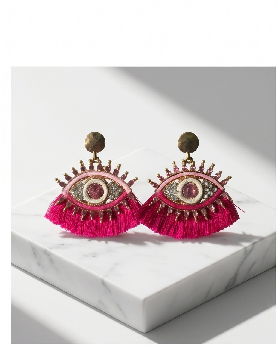 New Fashion Dangle Evil Eye Colorful Dangle Pierced Earrings