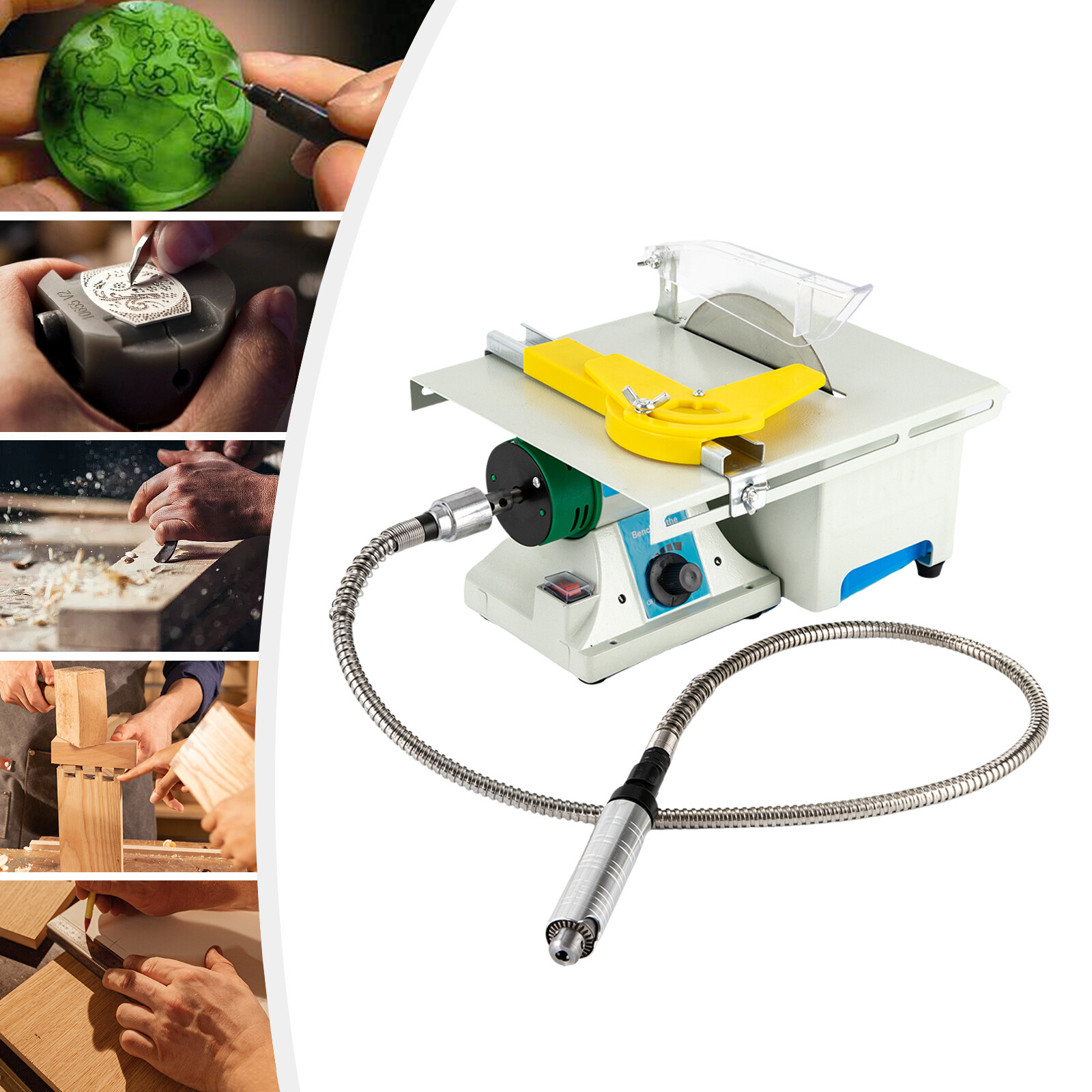 750W Mini Table Grinder Gem Jewelry Grinding Polish Saw Machine 800-10000rpm