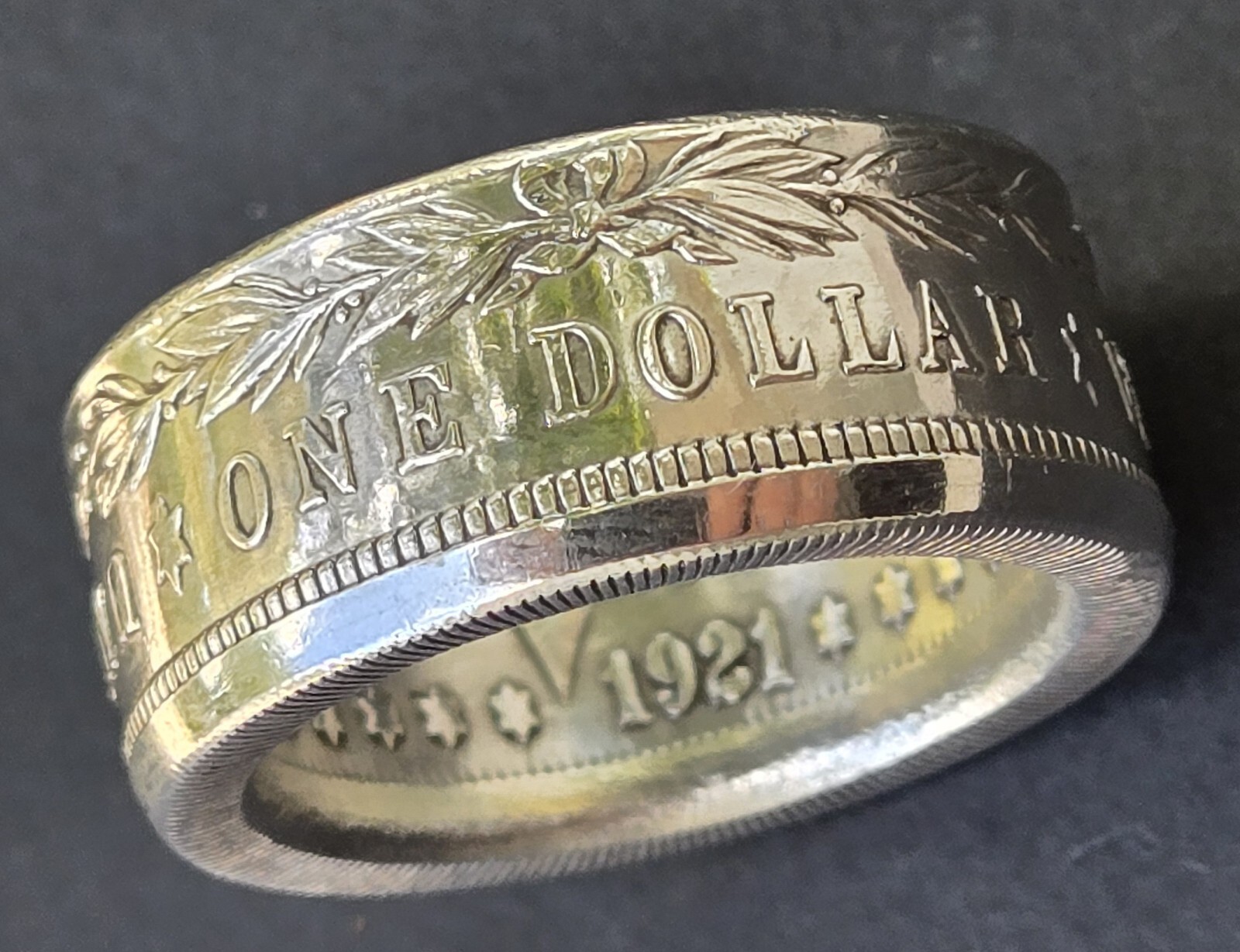 Morgan Silver Dollar Coin Ring 90% Coin Silver You Pick Sz. 8-13 MIRROR FINISH