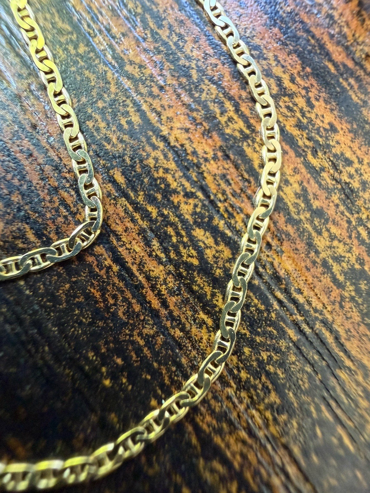 New! SOLID 10K Yellow Gold Mariner Link Bracelet 7 inches 1.2mm
