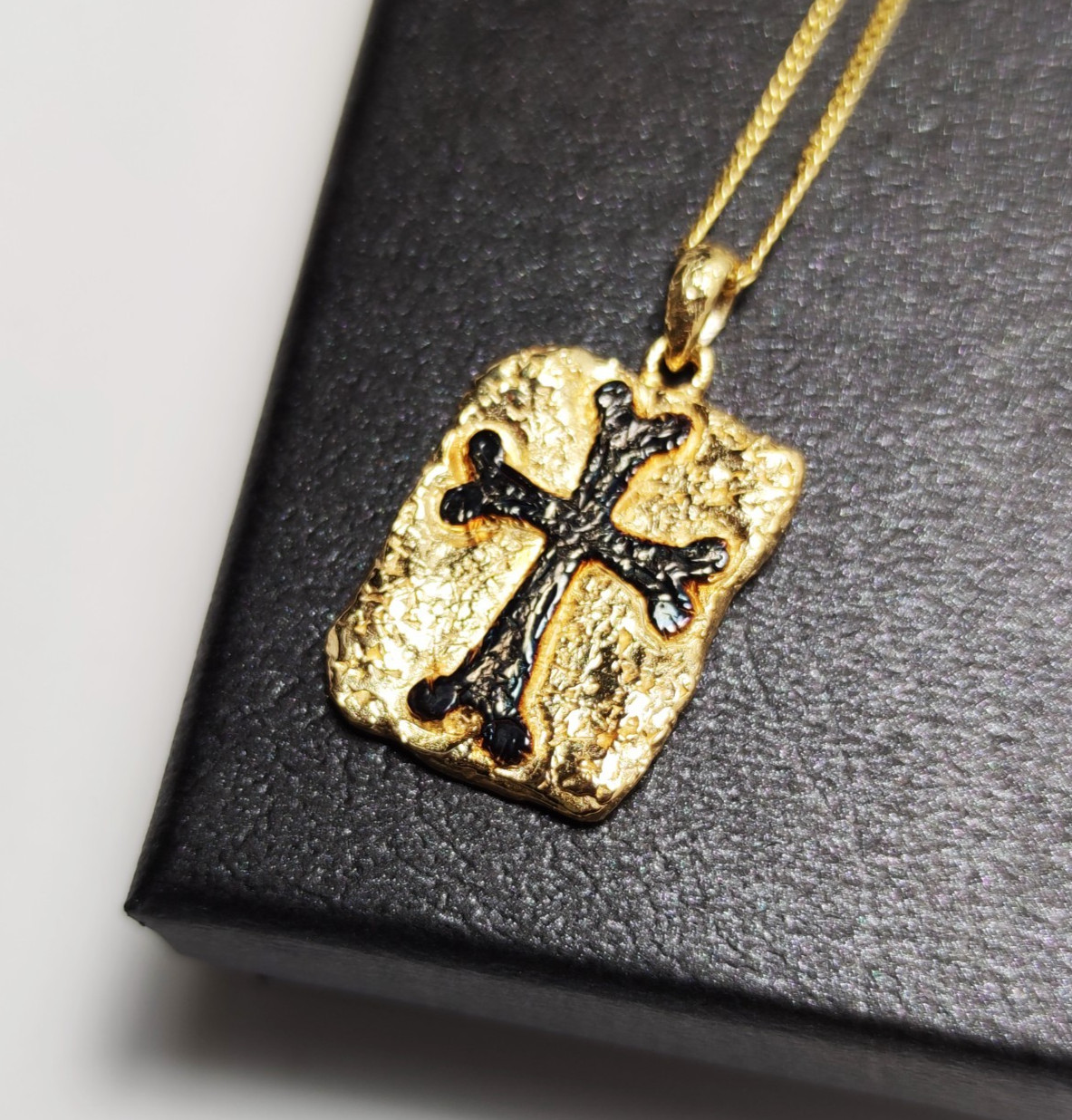 Gothic Cross Pendant 925 Silver Gold Filled Ancient Men Jewelry