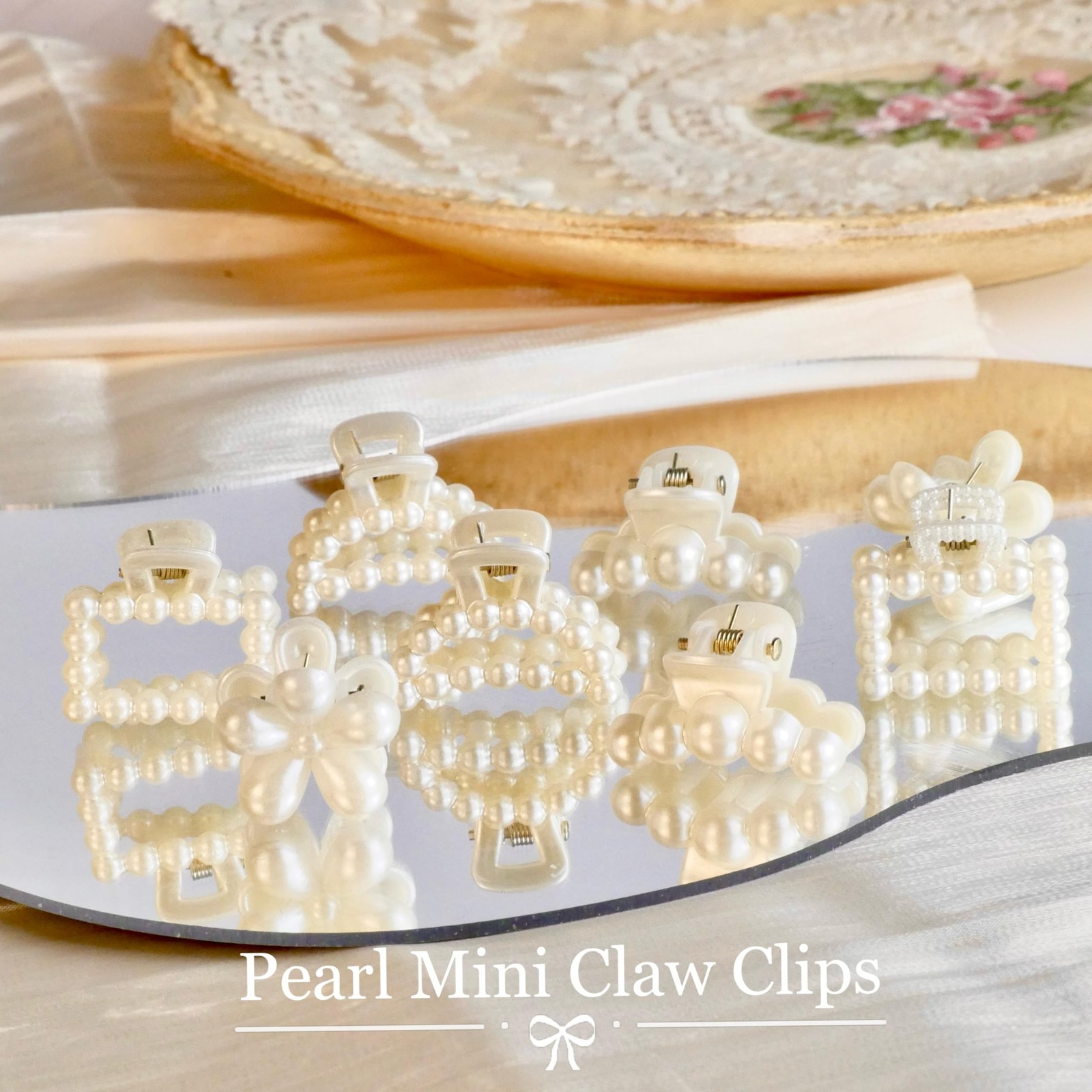8 Pcs French Mini Pearl Hair Clips for Women Girls Resin Cute Claw Clips Non …