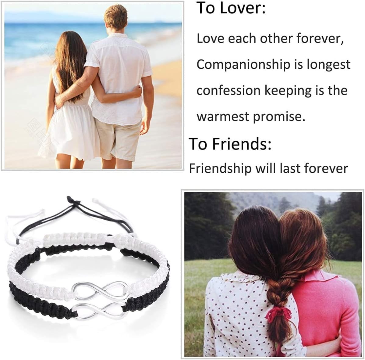Personalized Yin Yang Couple Bracelets – Adjustable Infinity Friendship Jewelry