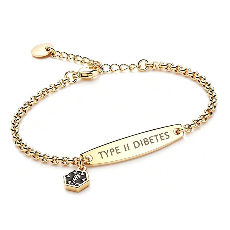 Free Engraving Medical ID Bracelet Stainless Steel Emergency Waterproof Jewelry