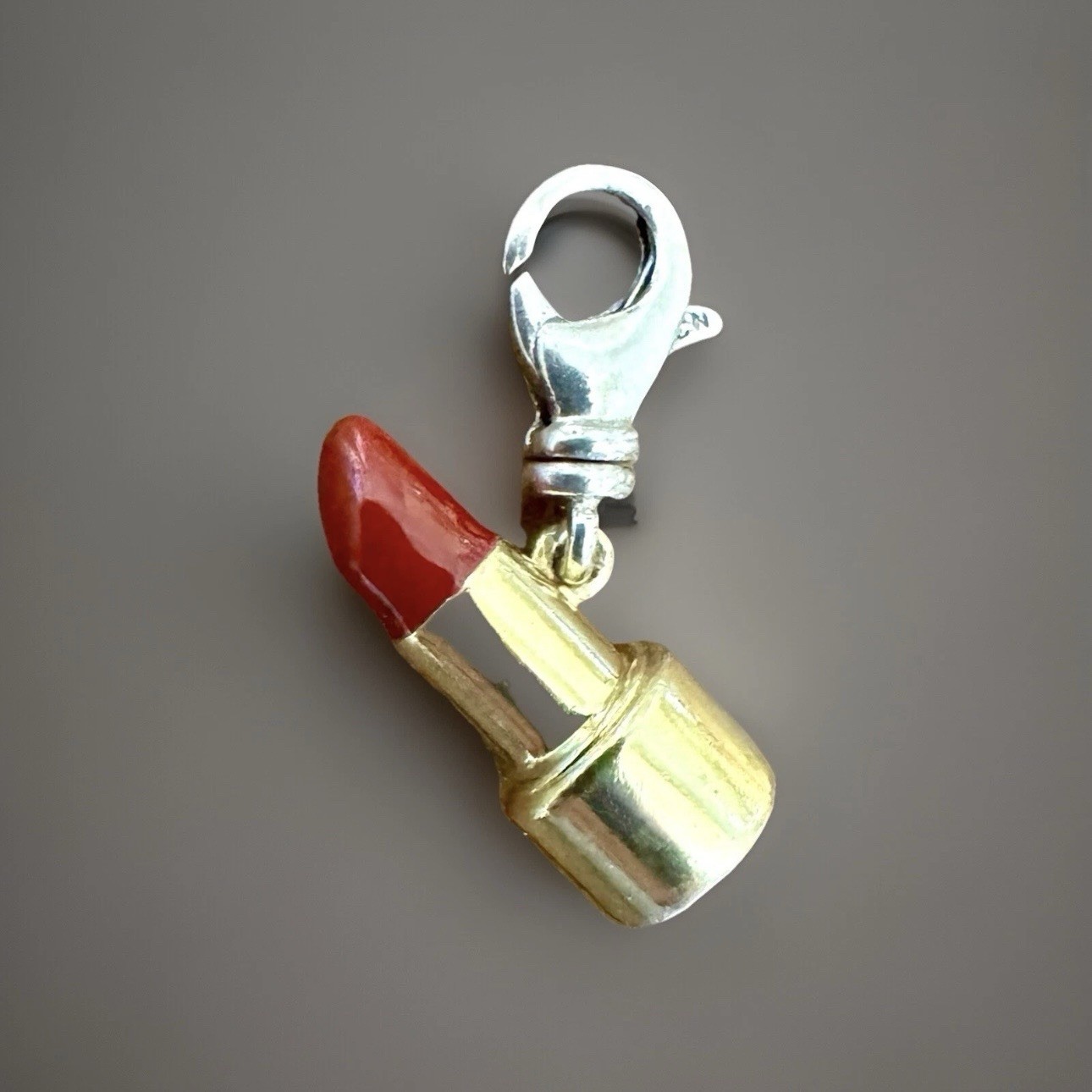 SILPADA Lipstick Charm “Read My Lips” C2588 Sterling Silver & Brass, Clip-on NEW