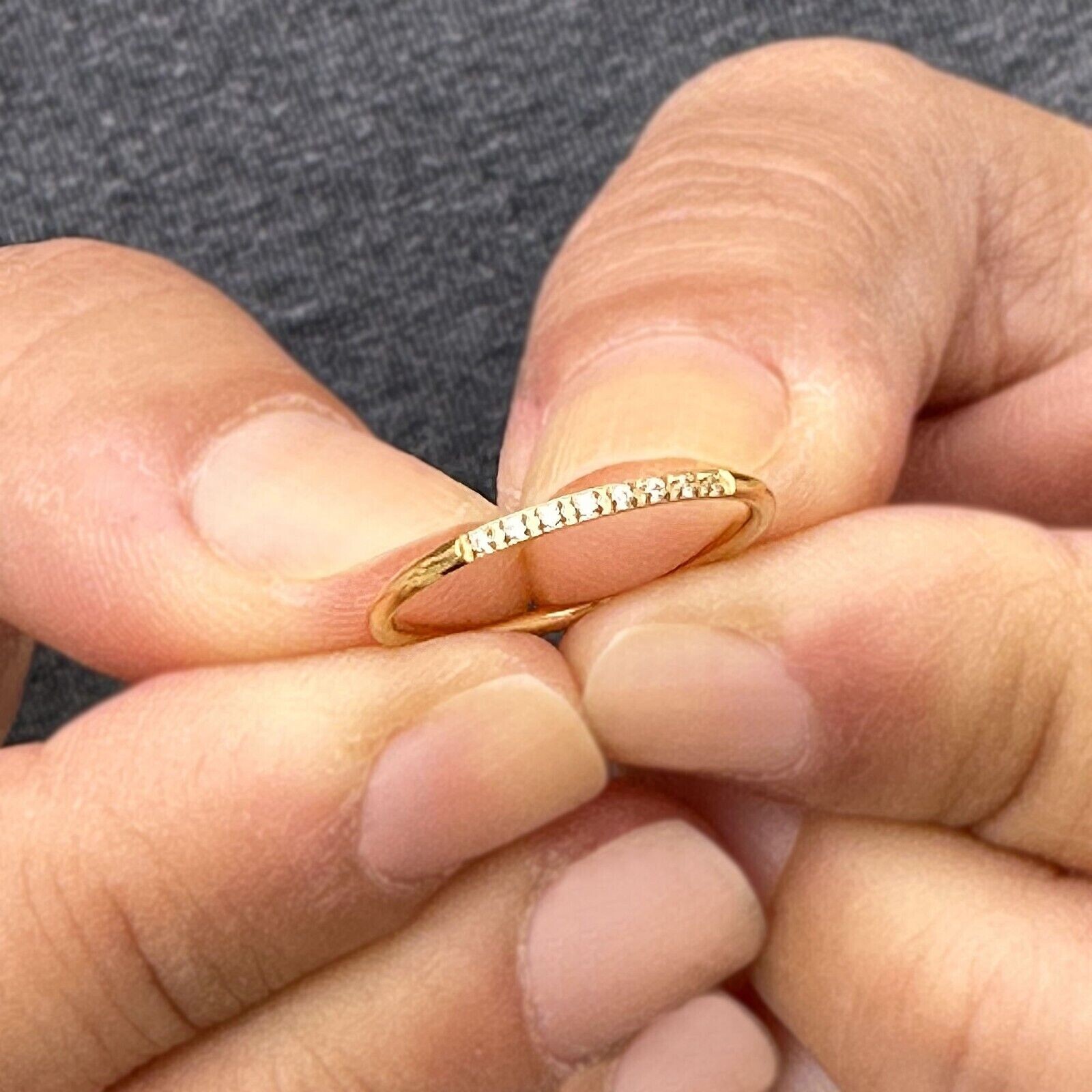 0.30Ct Round Cut Simulated Diamond Wedding Band Ring In 14K Yellow Gold Plated