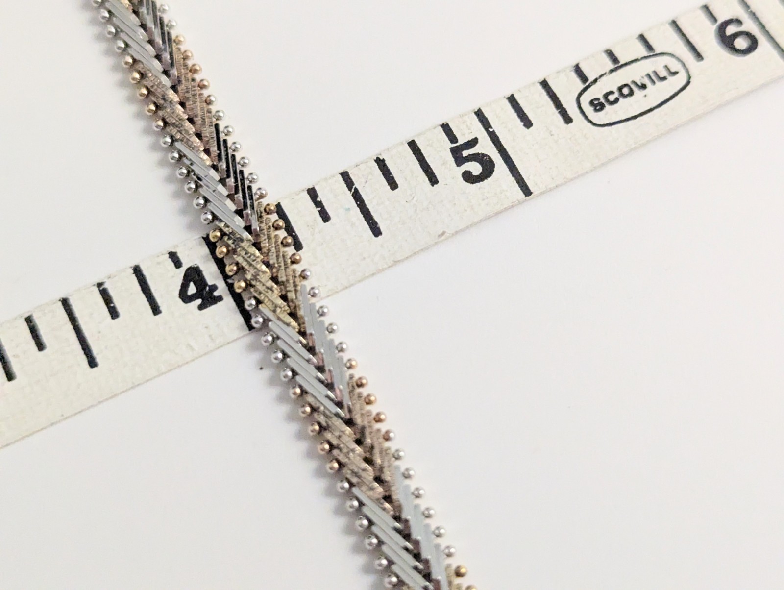 Vtg Sterling Silver Riccio Chevron Link Bracelet MILOR 8 1/8″ Tri Color