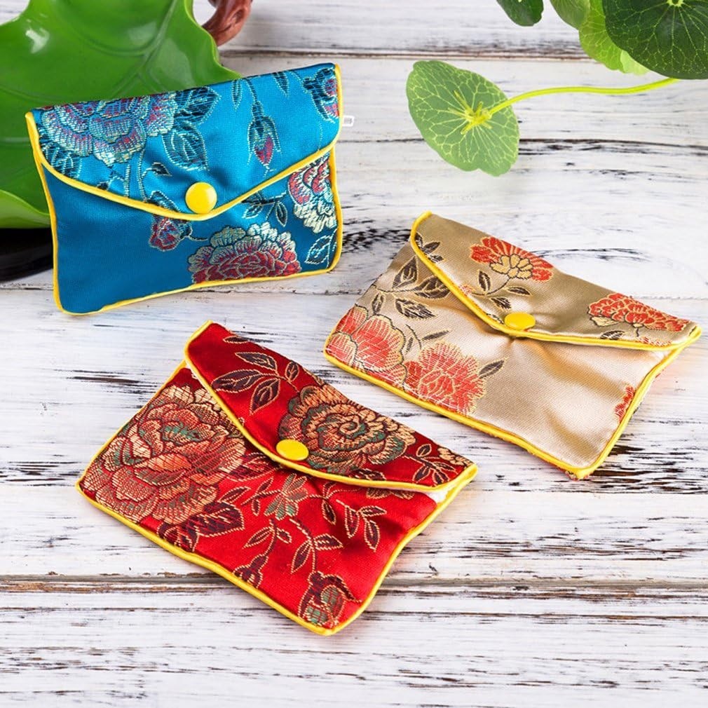 Stylish Small Jewelry Pouches – 12 Floral Zipper Bags for Special Occasions