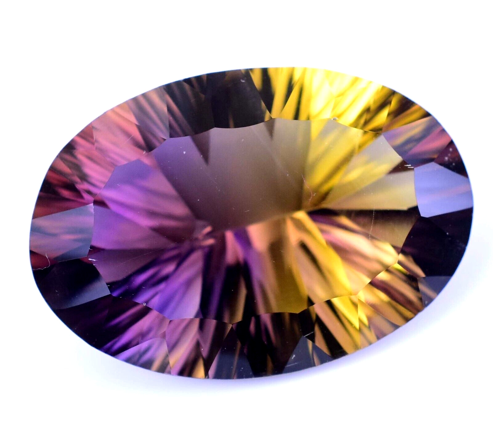 Flawless Natural Bi-Color Ametrine 25.05 Ct Oval Certified Untreated Gemstone